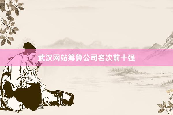 武汉网站筹算公司名次前十强